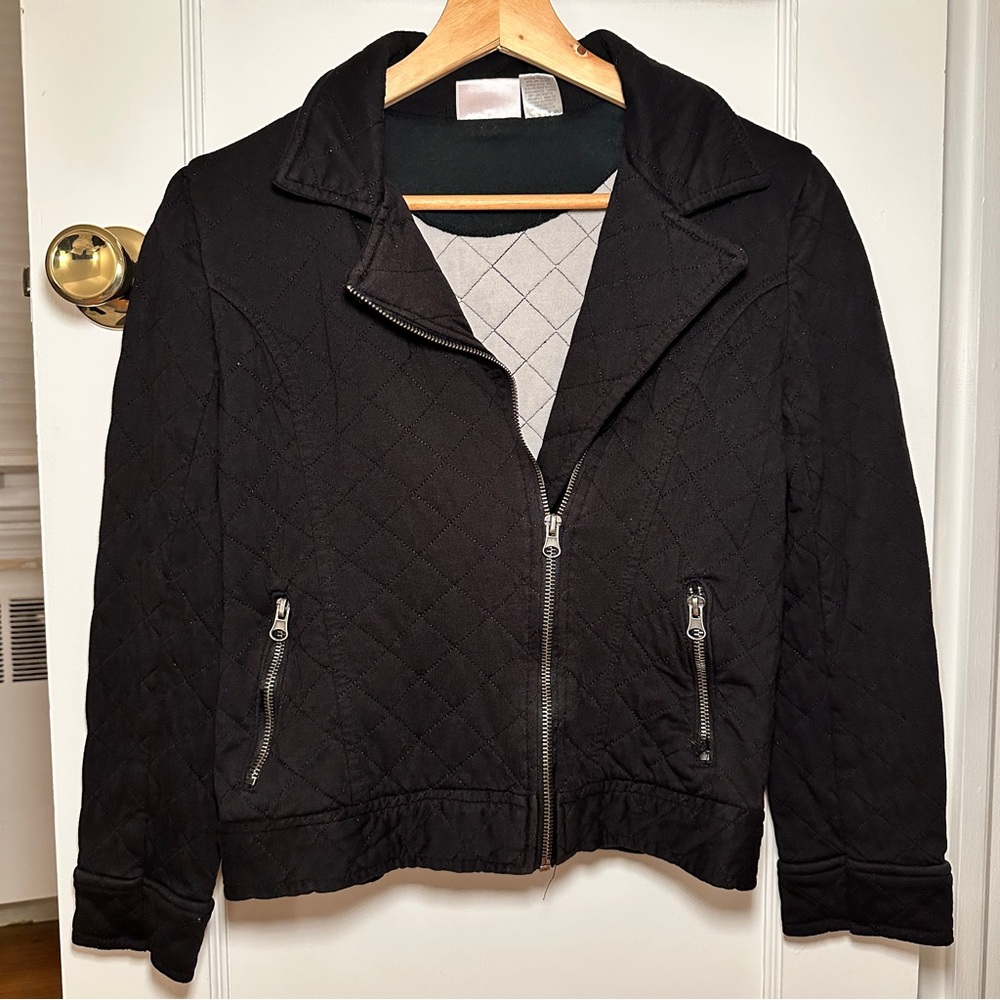 Pink Platinum Black Quilted Bomber Jacket